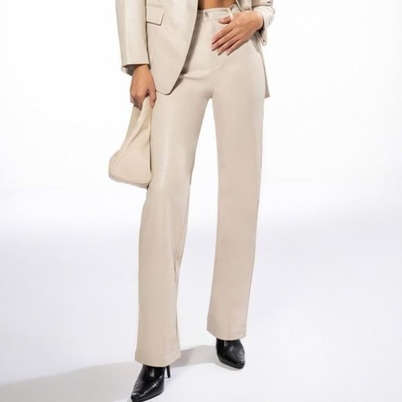 Miz Ivory Coast: Boot Cut Vegan Leather High Rise Stretch Pant 9 11 - Picture 8 of 9